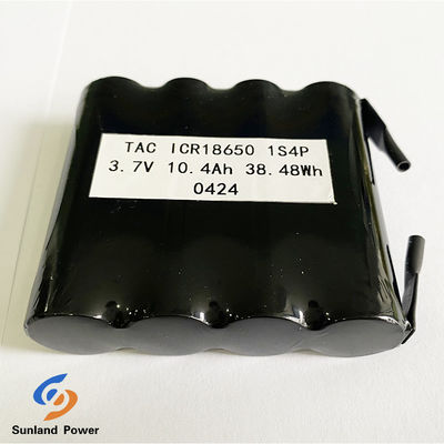Akkumulatör 18650 1S4P 3.7V 10.4Ah Yangın için Lityum iyonlu pil Nikel Tablı Panel