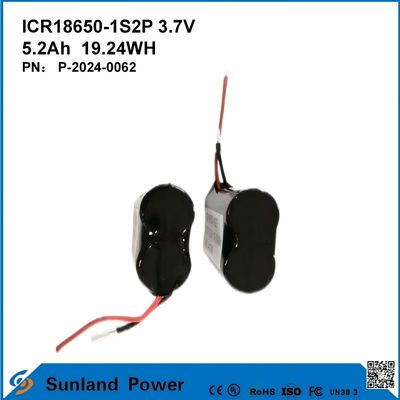 ICR18650-1S2P 3.7V 5.2AH 19.24WH Şarj edilebilir Pil