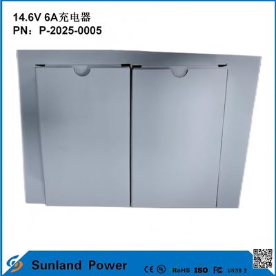 14.6V 6A şarj cihazı, 12.8V/14.4V Lityum Demir Fosfat (LiFePO4) ile uyumludur.