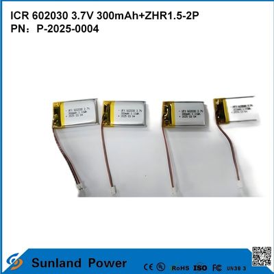 602030 3.7V 300mAh + ZHR1.5-2P Batarya Ultra İnce Tasarımdan Çeşitli Küçük Akıllı Cihazlar için Esnek Uyumluluk Bluetooth Kulaklıkları Giyilebilir Cihazlar Ve Taşınabilir Tıbbi Ekipmanlar