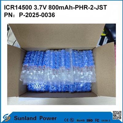 ICR14500 3.7V 800mAh-PHR-2-JST-10mm Kablo Pil