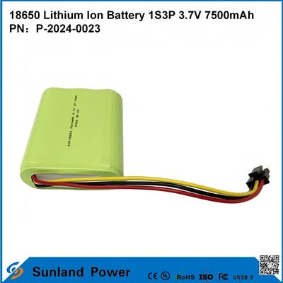 18650 Lityum İyon Pil 1S3P 3.7V 7500mAh Li-Ion Pil Paketi