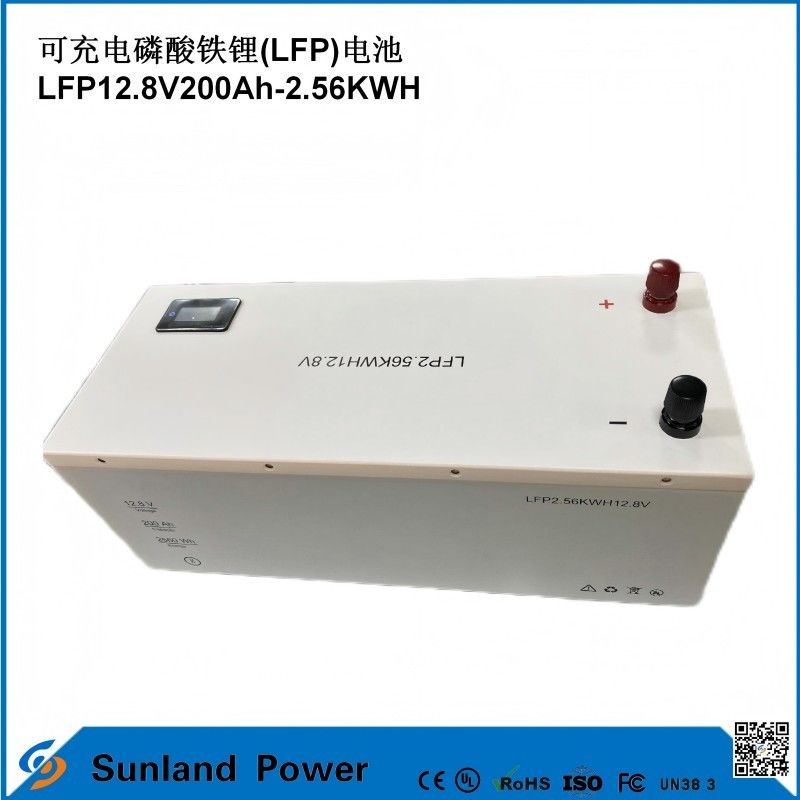 12V 200AH LiFePO4 Pil UN38.3 MSDS UL1642 Sertifikası Sürekli Yük 100A LCD Ekran