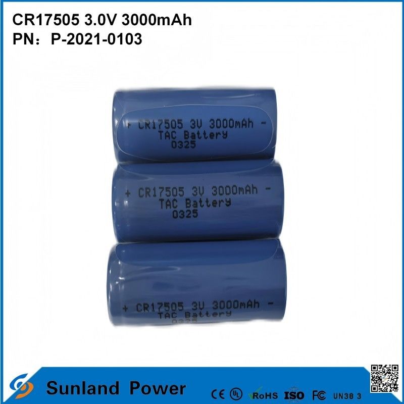 CR17505 3.0V 3000mAh Akıllı Enstrümanlar için Tıbbi Ekipmanlar Taşımacılık ve Lojistik Akıllı Mobilya Yüksek Kapasite Sabit Serbestleme Performansı Voltaj Çıktısı Uzun Hizmet Süresi