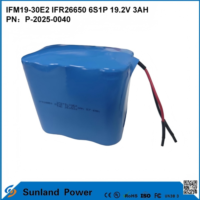 LiFePO₄ IFM19-30E2 IFR26650 6S1P 19.2V 3AH PİLİ enerji depolama sistemlerinde, elektrikli el aletlerinde kullanılır