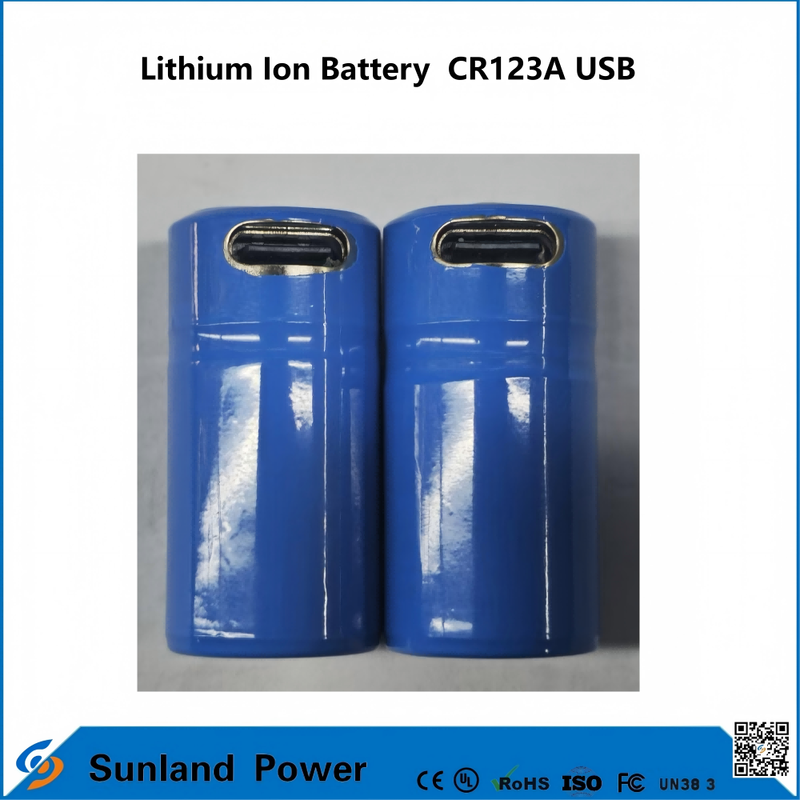 Lityum İyon Pil CR123A USB, USB şarj edilebilir lityum iyon pillerin üretimine uygulanabilir.