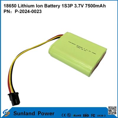 18650 Lityum İyon Pil 1S3P 3.7V 7500mAh Li-Ion Pil Paketi