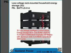 3U Düşük Voltajlı Akıllı Kontrol Ev Enerji Depolama Tüm-Birlikte Butler LiFePO4 51.2V 50A 5120Wh16S1P Alüminyum kabuklu prizmatik LFP pil 3.2V/100Ah döngü ömrü 4000 döngü