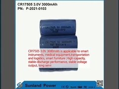 CR17505 3.0V 3000mAh, akıllı aletler, tıbbi ekipman, ulaşım ve lojistik, akıllı mobilyalar için uygulanabilir. Yüksek kapasite, istikrarlı boşaltma performansı, istikrarlı voltaj çıkışı,Uzun hizmet