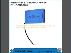 ICR503759 1S2P 3.7V 2400mAh-PHR-2P taşınabilir elektronik akü için en iyi güç paketi